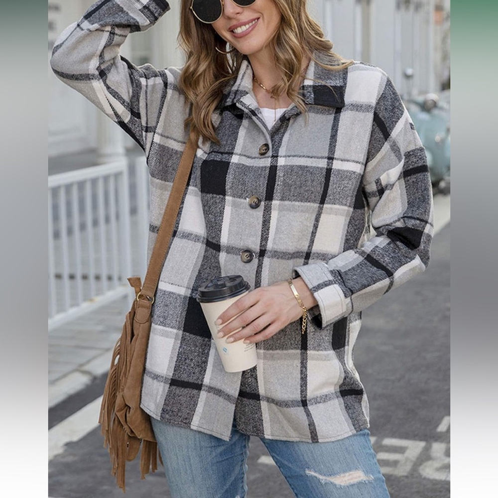 NWOT Plaid Flannel Shacket - Picture 8 of 10